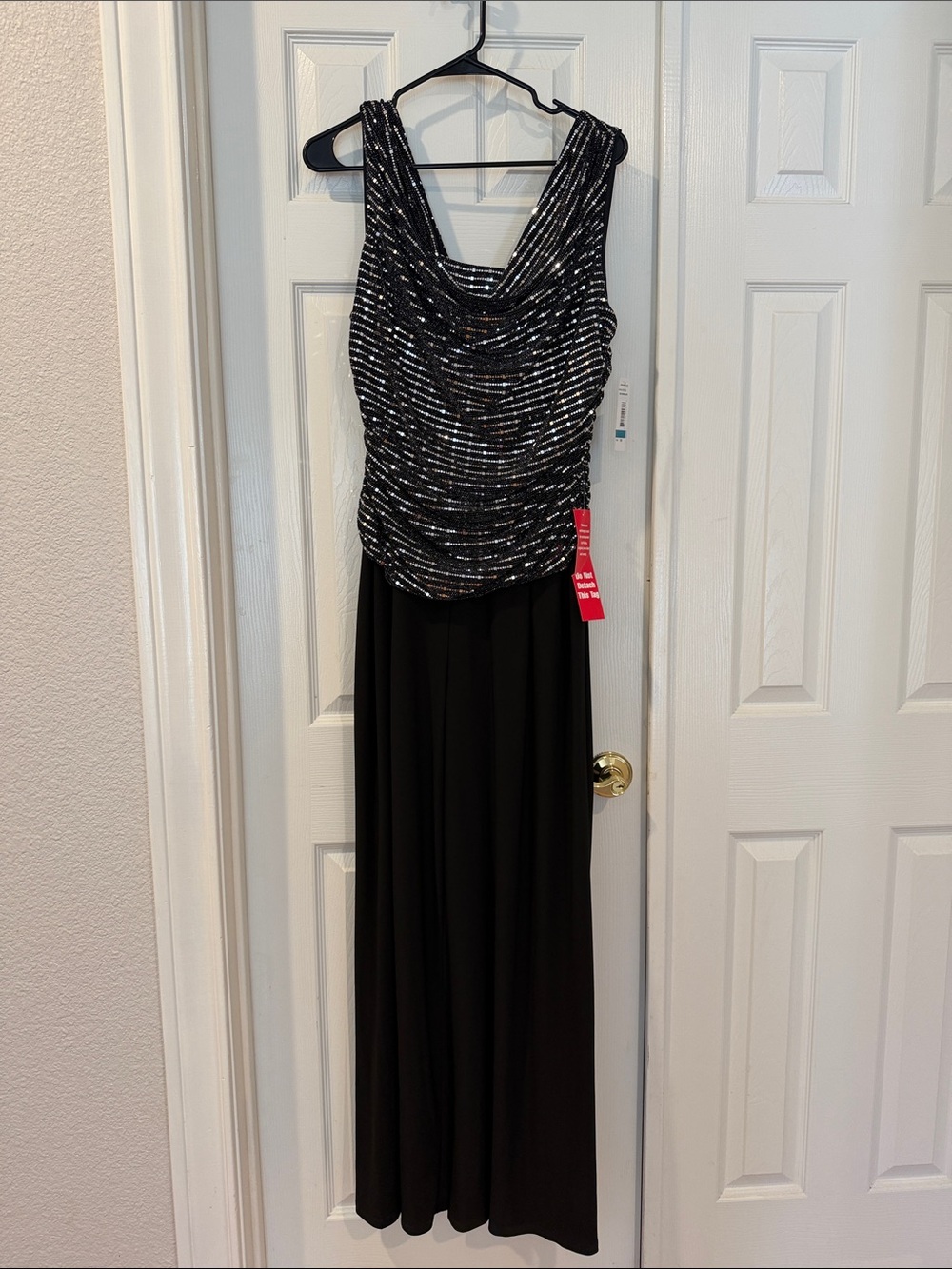 Black Sequin Cowl Neck Maxi Dress - Elegant Evening Gown